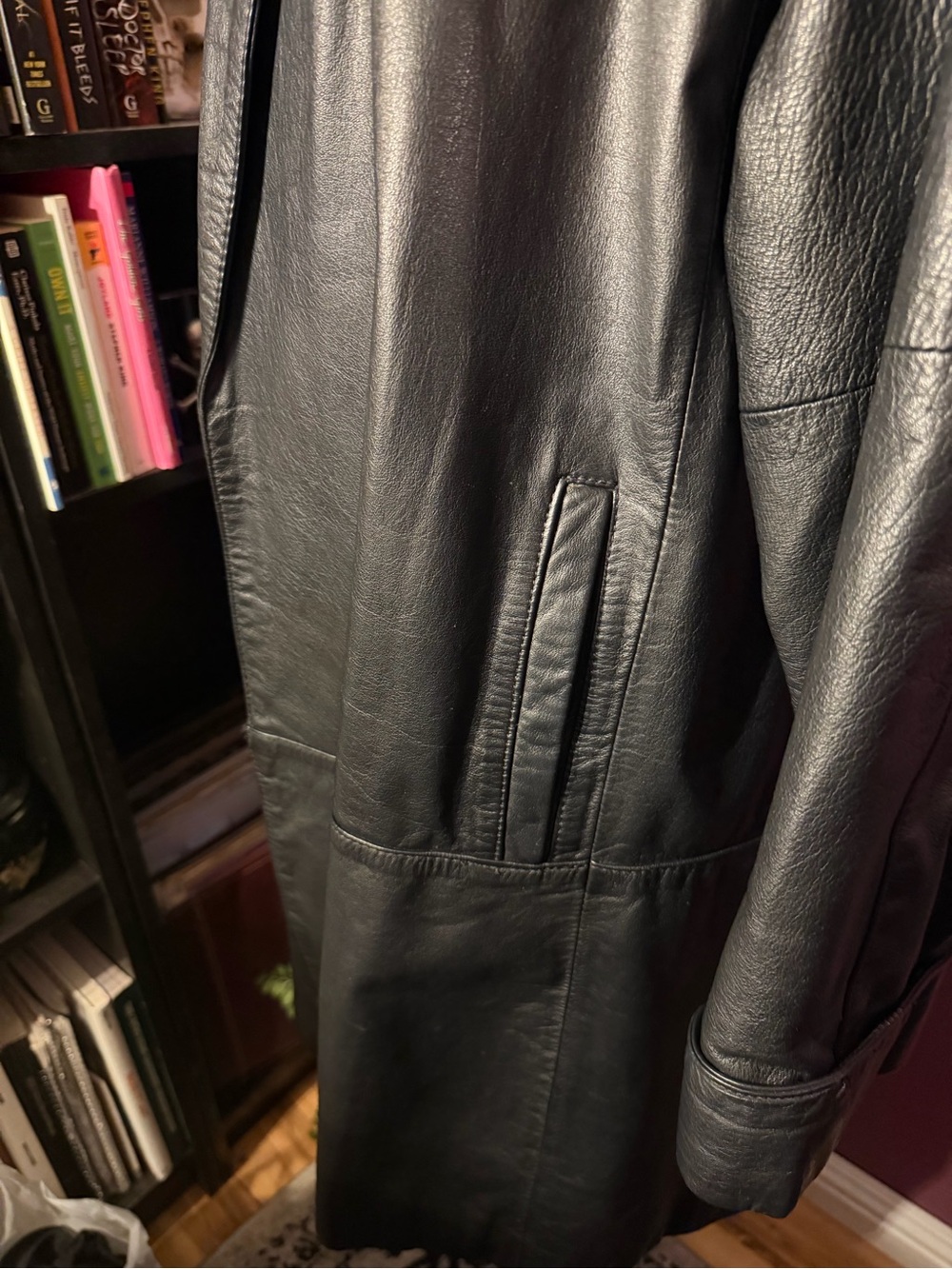 Vintage Genuine Leather Oversized Trench Coat by Laurice. - Picture 6 of 6